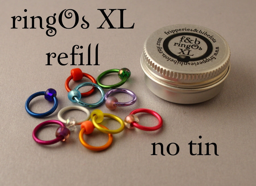 ringOs XL REFILL - Spectrum - Snag-Free Ring Stitch Markers for Knitting