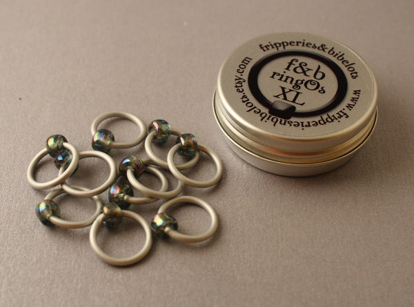 ringOs XL Stormy Weather - Snag-Free Ring Stitch Markers for Knitting