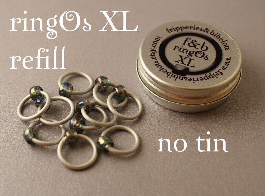 ringOs XL REFILL - Stormy Weather - Snag-Free Ring Stitch Markers for Knitting