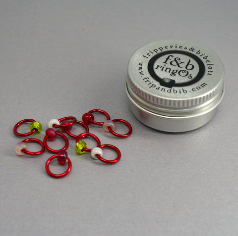 ringOs Strawberry Fields ~ Snag Free Ring Stitch Markers for Knitting