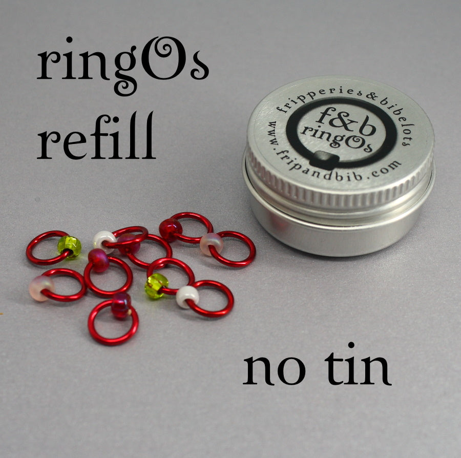 ringOs REFILL ~ Strawberry Fields ~ Snag Free Ring Stitch Markers for Knitting