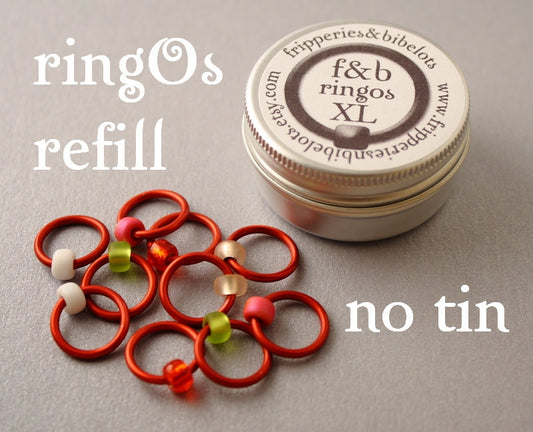 ringOs XL REFILL - Strawberry Fields - Snag-Free Ring Stitch Markers for Knitting