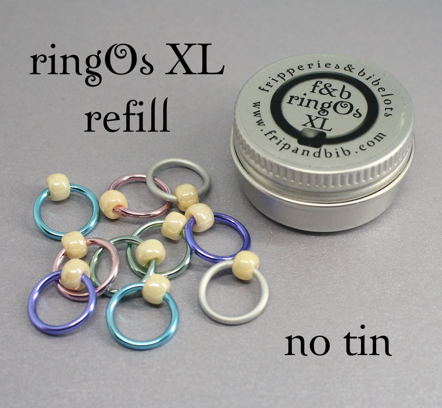 ringOs XL REFILL - Sugared Almonds - Snag-Free Ring Stitch Markers for Knitting