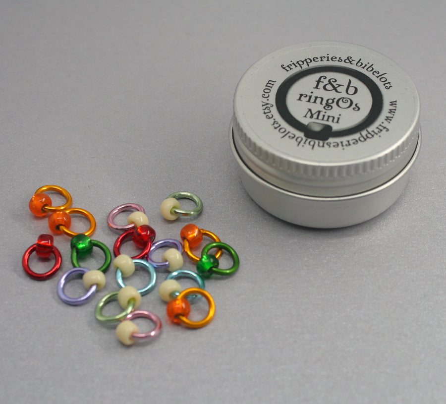 ringOs Mini Sugared Almonds - Snag-Free Ring Stitch Markers for Sock Knitting