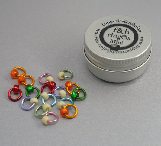 ringOs Mini Sugared Almonds - Snag-Free Ring Stitch Markers for Sock Knitting