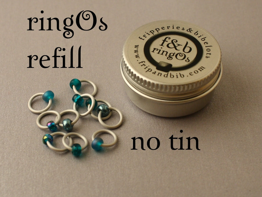 ringOs REFILL ~ Tealicious ~ Snag Free Ring Stitch Markers for Knitting