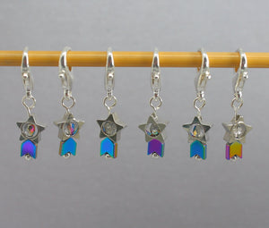 Tiny Shooting Stars Stitch Markers for Crochet