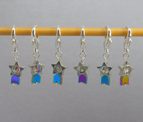 Tiny Shooting Stars Stitch Markers for Crochet